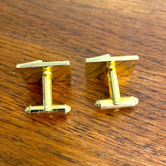 Vintage 70s Ornate Design Gold Plated Cufflinks - Picture 3 of 5